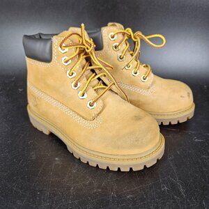 Timberland Boots Boys Size 9 Wheat Nubuck Waterproof Classic Work Shoes Outdoor